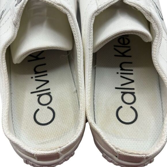 Calvin Klein Women's KCCOREY-T Casual Slip On Sneakers CK Logo White Size 10 - Picture 2 of 9